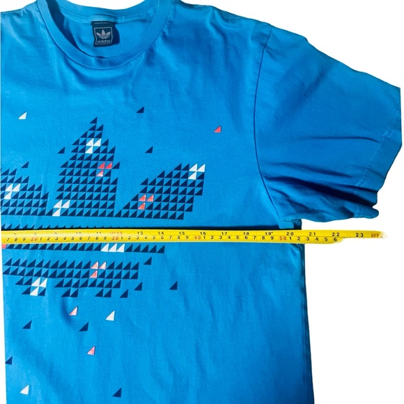 Adidas Originals Three Stripes Triangle Pixel Tee Sz Lg Trefoil Classics VTG 09 - Picture 4 of 12